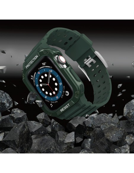 Apsaugokite dirželio juostą su dėklu Apple Watch 7/ 6/ 5/ 4/ 3/ 2/ SE (45/ 44/ 42mm) dėklas, šarvuotas laikrodžio dangte...