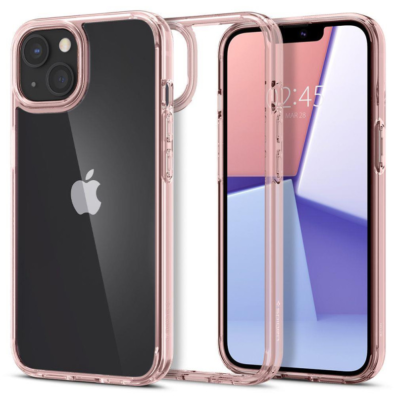 Spigen Ultra Hybrid dėklas iPhone 13 - rožinis ir skaidrus