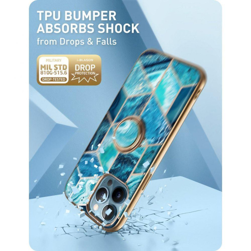 IBLSN Cosmo Snap Supcase dėklas, skirtas iPhone 13 Pro - mėlynas
