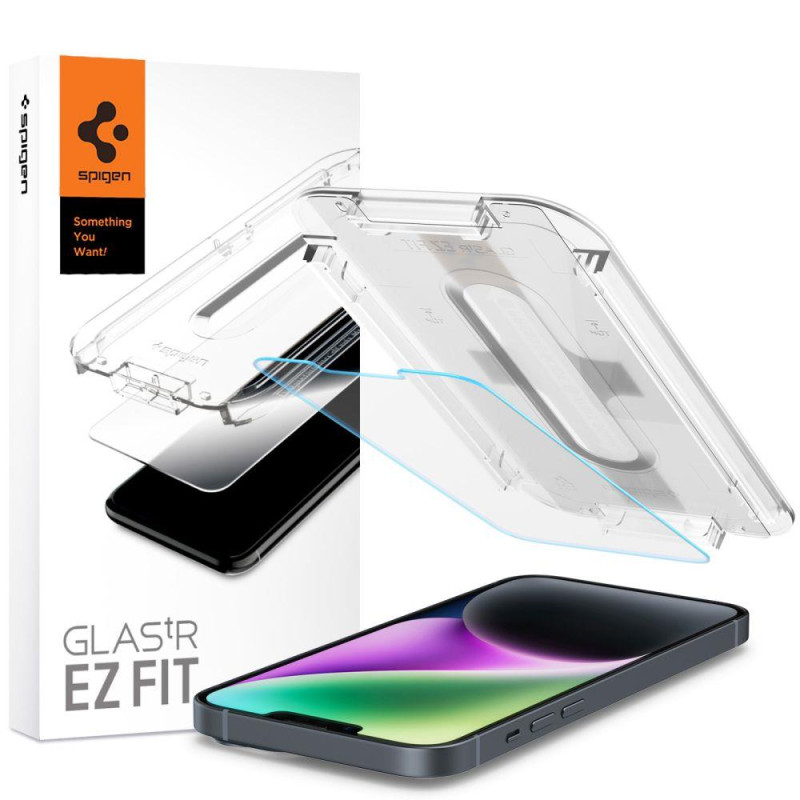 Spigen Glas.tR EZ Fit grūdintas stiklas, skirtas iPhone 13/ 13 Pro/ 14
