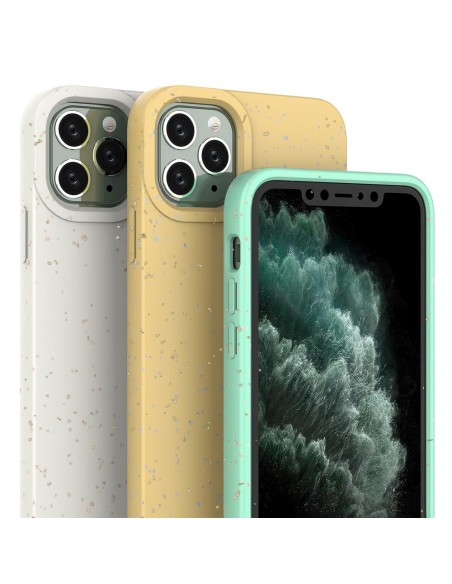 Eco Case dėklas iPhone 11 Pro Max silikoniniu dangteliu telefono dėklas baltas Eco Case dėklas iPhone 11 Pro Max silikoniniu dangteliu telefono dėklas baltas
