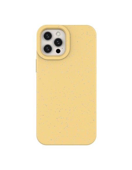 Eco Case dėklas iPhone 12, silikoninis dangtelis, geltonas telefono dėklas