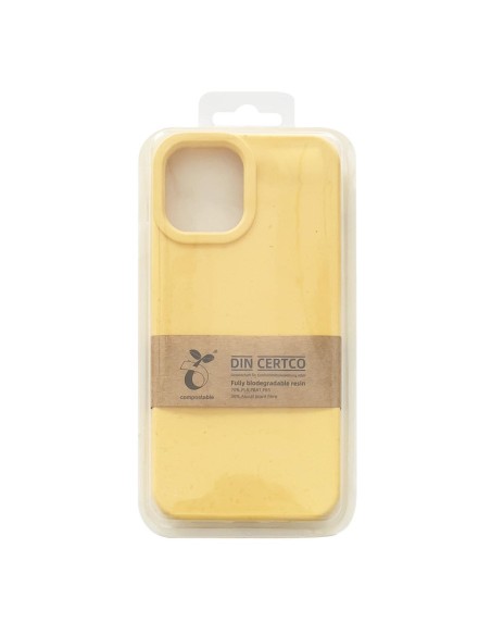 Eco Case dėklas iPhone 12, silikoninis dangtelis, geltonas telefono dėklas
