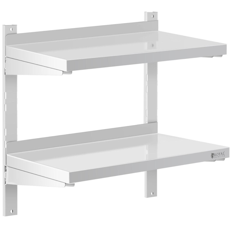Dviguba reguliuojama sieninė gastronominė lentyna STEEL 60 x 30 cm