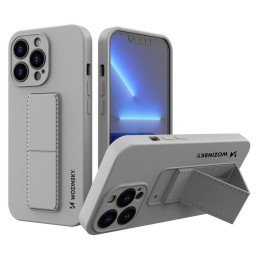 Wozinsky Kickstand Case silikoninis dėklas su stovu iPhone 13 Pro, pilkas