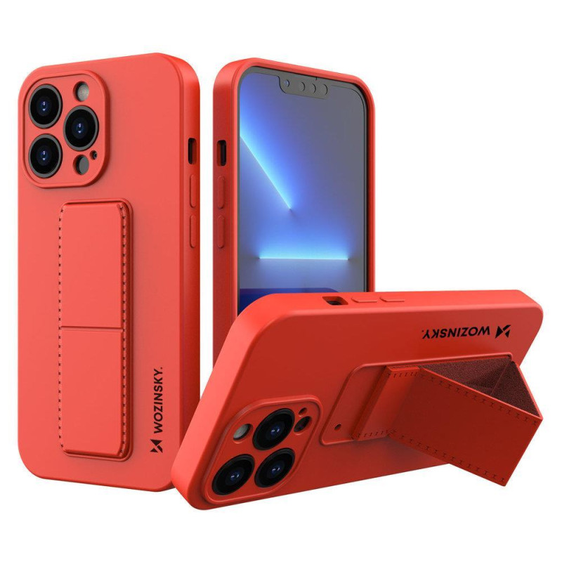 Wozinsky Kickstand Case silikoninis dėklas su stovu iPhone 13 raudonas Wozinsky Kickstand Case silikoninis dėklas su stovu iPhone 13 raudonas