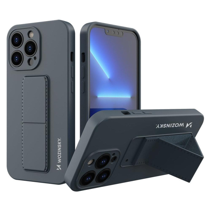 Wozinsky Kickstand Case silikoninis dėklas su stovu iPhone 13, tamsiai mėlynas Wozinsky Kickstand Case silikoninis dėklas su stovu iPhone 13, tamsiai mėlynas