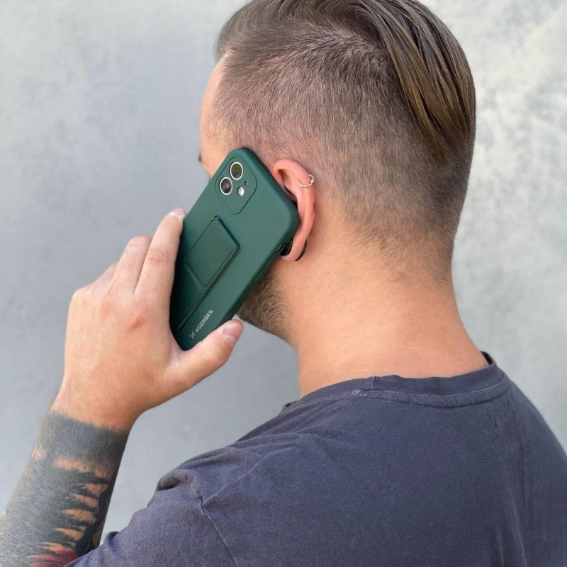 Wozinsky Kickstand Case silikoninis dėklas su stovu iPhone 13 rožiniam