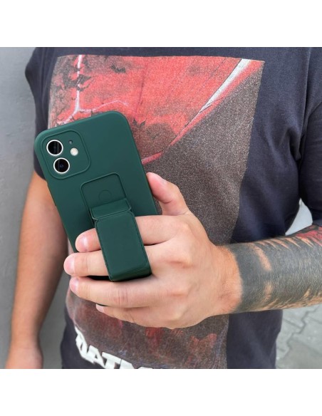 Wozinsky Kickstand Case silikoninis dėklas su stovu iPhone 13 mini tamsiai mėlynai