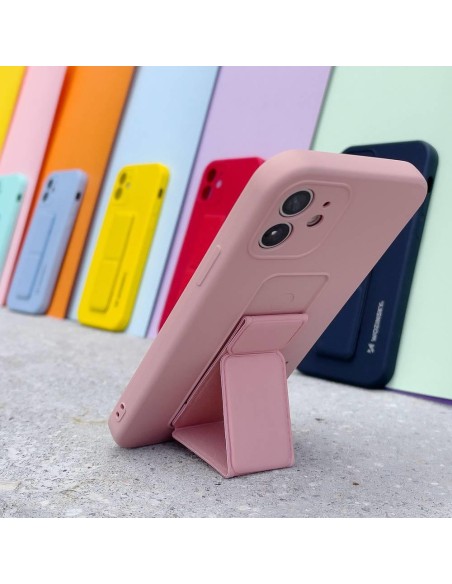 Wozinsky Kickstand Case silikoninis dėklas su stovu iPhone 13 mini tamsiai mėlynai