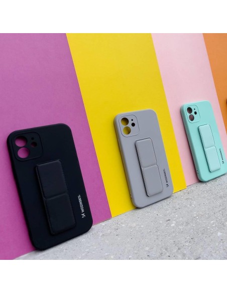 Wozinsky Kickstand Case silikoninis dėklas su stovu iPhone 13 mini tamsiai mėlynai