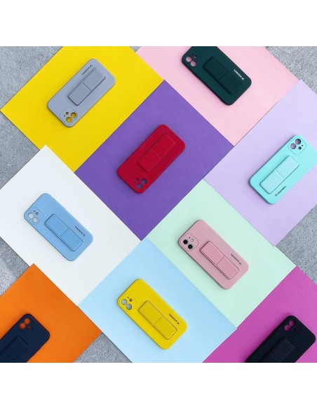 Wozinsky Kickstand Case silikoninis dėklas su stovu iPhone 13 mini tamsiai mėlynai