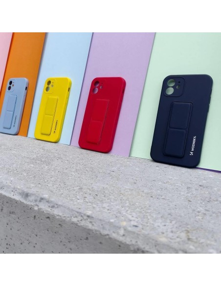 Wozinsky Kickstand Case silikoninis dėklas su stovu iPhone 13 mini tamsiai mėlynai