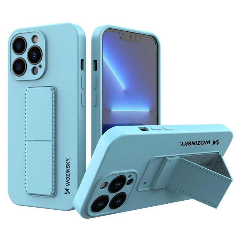 Wozinsky Kickstand Case silikoninis dėklas su stovu iPhone 13 mini šviesiai mėlynai Wozinsky Kickstand Case silikoninis dėklas su stovu iPhone 13 mini šviesiai mėlynai