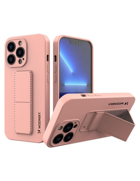 Wozinsky Kickstand Case silikoninis dėklas su stovu iPhone 13 mini rožiniam Wozinsky Kickstand Case silikoninis dėklas su stovu iPhone 13 mini rožiniam