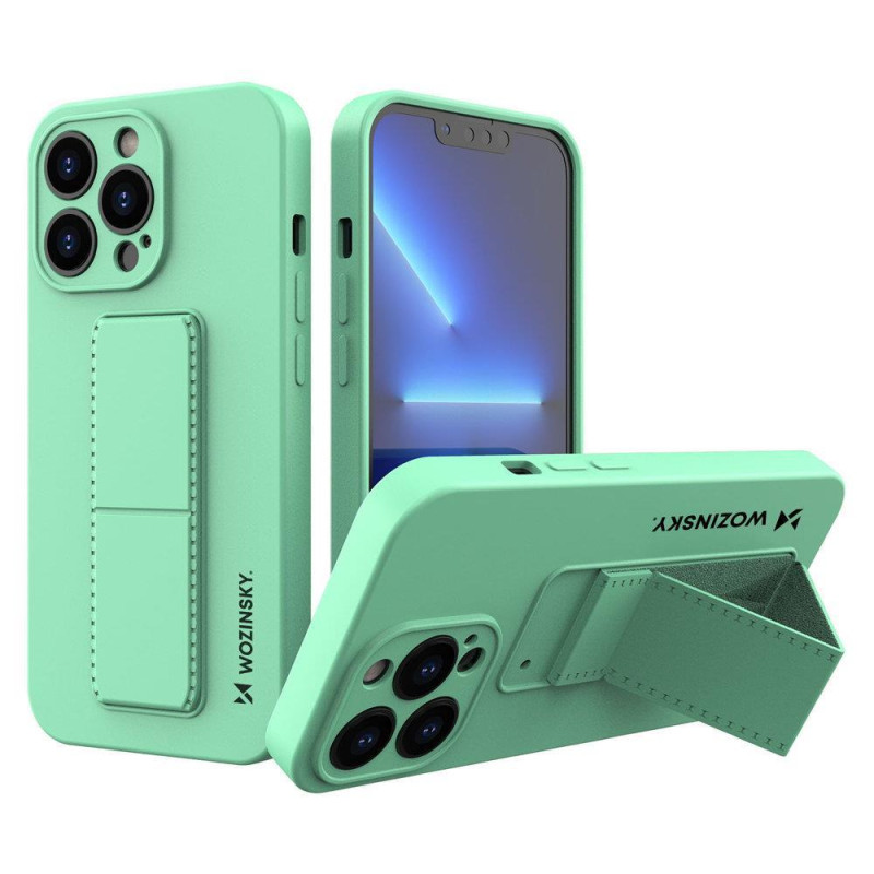 Wozinsky Kickstand Case silikoninis dėklas su stovu iPhone 13 mini mint Wozinsky Kickstand Case silikoninis dėklas su stovu iPhone 13 mini mint