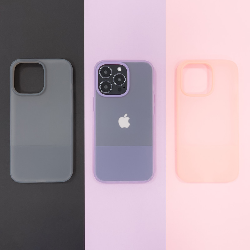 Kingxbar Plain Series dėklo dangtelis iPhone 13 Pro Max silikoninis dangtelis violetinis