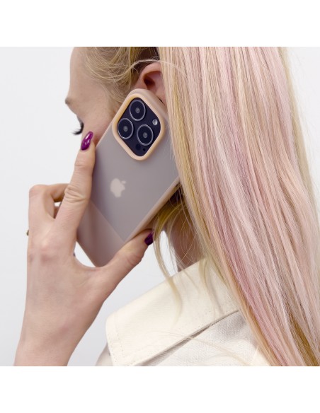 Kingxbar Plain Series dėklo dangtelis iPhone 13 Pro Max silikoninis dangtelis rožinis