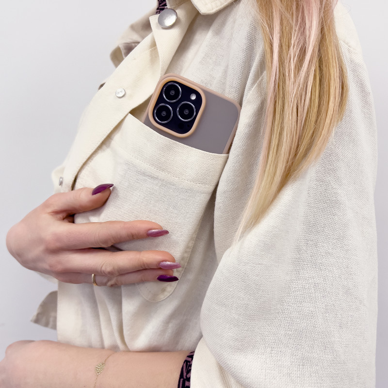 Kingxbar Plain Series dėklo dangtelis iPhone 13 Pro Max silikoninis dangtelis rožinis