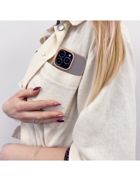 Kingxbar Plain Series dėklo dangtelis iPhone 13 Pro Max silikoninis dangtelis pilkas