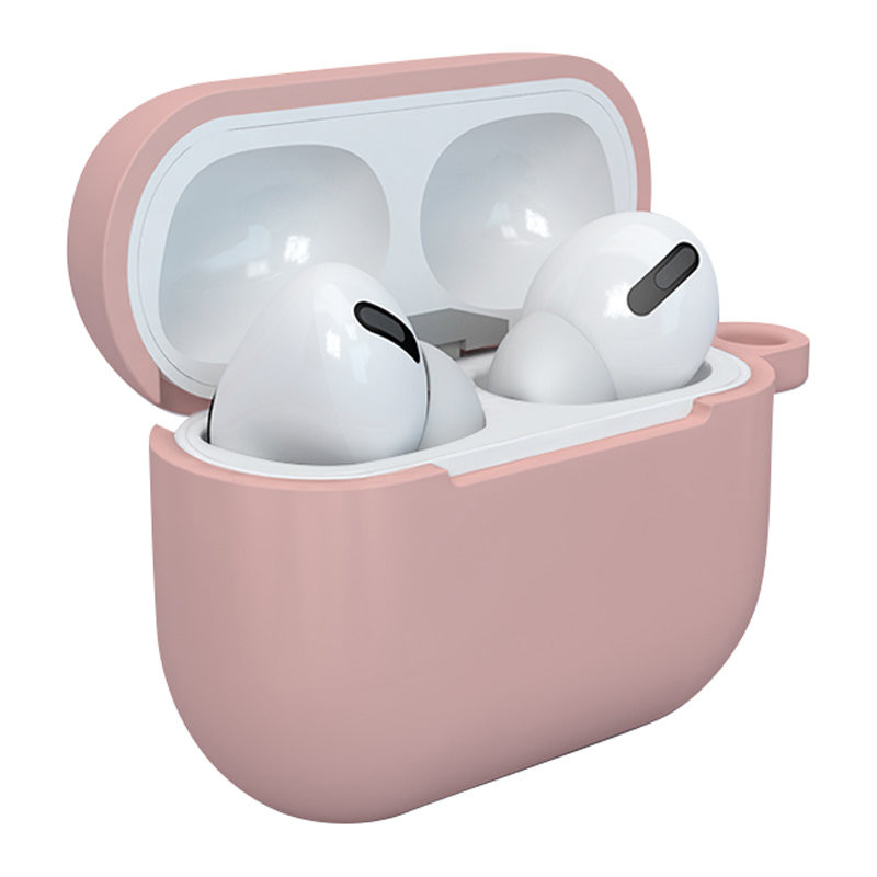„AirPods 3“ dėklas, silikoninis minkštas ausinių dangtelis + raktų pakabukas, karabinas, pakabukas, rausvas (dėklas D)