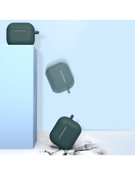 „AirPods 3“ dėklas, silikoninis minkštas ausinių dangtelis + raktų pakabukas, karabinas, pakabukas, rausvas (dėklas D)