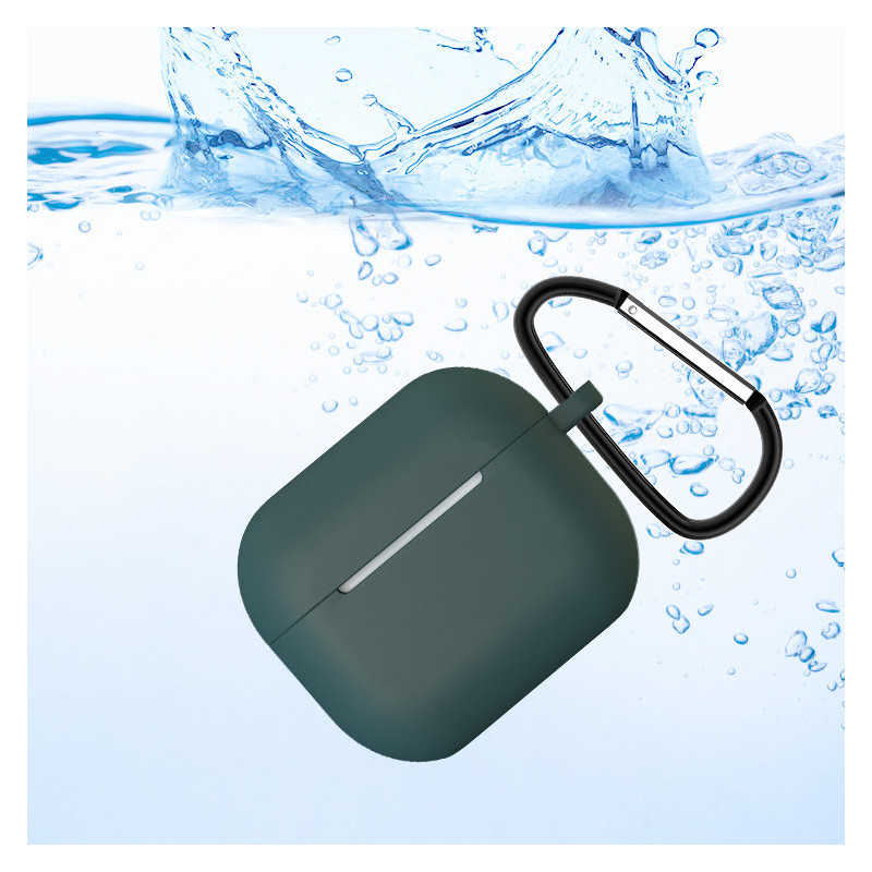 „AirPods 3“ dėklas, silikoninis minkštas ausinių dangtelis + raktų pakabukas, karabinas, pakabukas, rausvas (dėklas D)