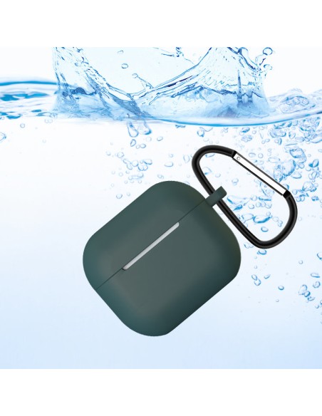 „AirPods 3“ dėklas, silikoninis minkštas ausinių dangtelis + raktų pakabukas, karabinas, pakabukas, rausvas (dėklas D)