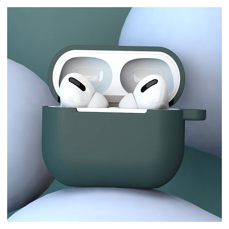 „AirPods 3“ dėklas, silikoninis minkštas ausinių dangtelis + raktų pakabukas, juodas omarų pakabukas (D dėklas)