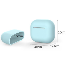 „AirPods 3“ silikoninis minkštas ausinių dėklas tamsiai mėlynas (C dėklas)