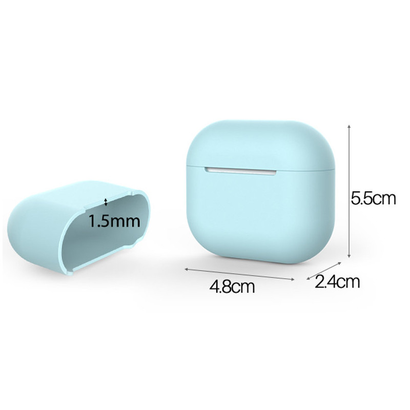 „AirPods 3“ silikoninis minkštas ausinių dėklas tamsiai mėlynas (C dėklas)