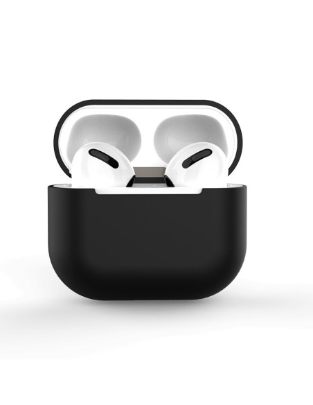 Dėklas AirPods 3 silikoniniam minkštam dangteliui ausinėms juodas (dėklas C)