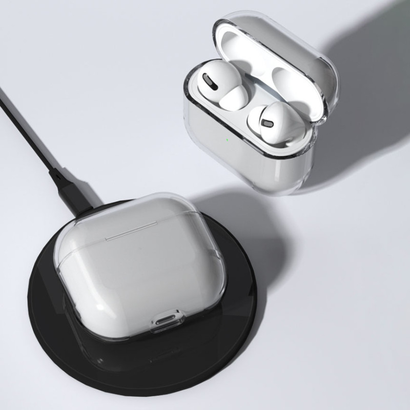 „AirPods 3“ dėklas tvirtas, tvirtas, skaidrus ausinių dangtelis (A dėklas)