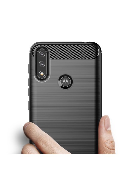 Carbon Case lankstus dangtelis Motorola Moto E7i Power juodas Carbon Case lankstus dangtelis Motorola Moto E7i Power juodas