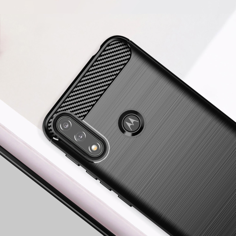 Carbon Case lankstus dangtelis Motorola Moto E7i Power juodas