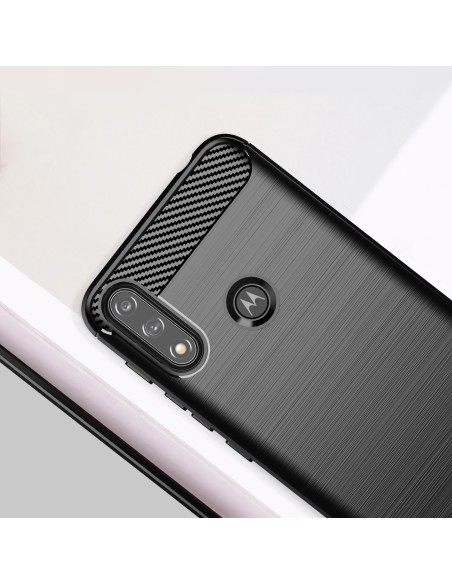Carbon Case lankstus dangtelis Motorola Moto E7i Power juodas Carbon Case lankstus dangtelis Motorola Moto E7i Power juodas