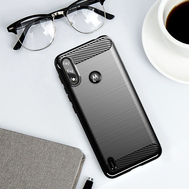 Carbon Case lankstus dangtelis Motorola Moto E7i Power juodas