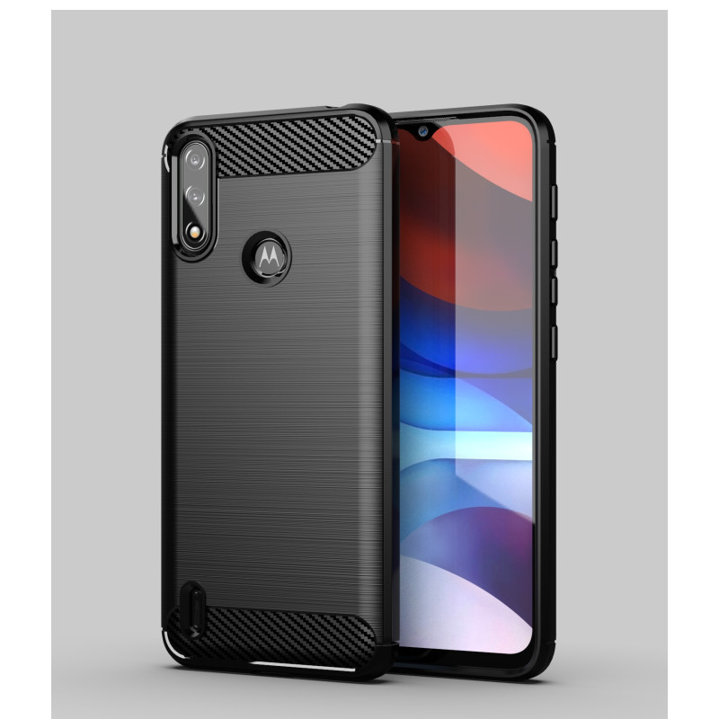Carbon Case lankstus dangtelis Motorola Moto E7i Power juodas