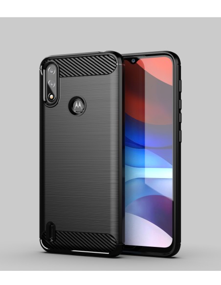 Carbon Case lankstus dangtelis Motorola Moto E7i Power juodas Carbon Case lankstus dangtelis Motorola Moto E7i Power juodas