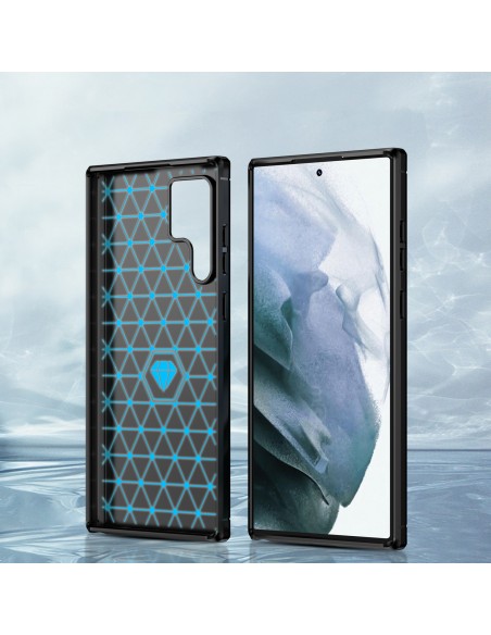 Carbon Case lankstus dangtelis Samsung Galaxy S22 Ultra juodas Carbon Case lankstus dangtelis Samsung Galaxy S22 Ultra juodas