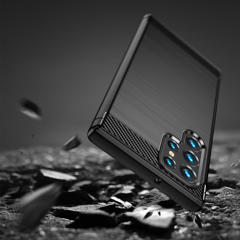 Carbon Case lankstus dangtelis Samsung Galaxy S22 Ultra juodas