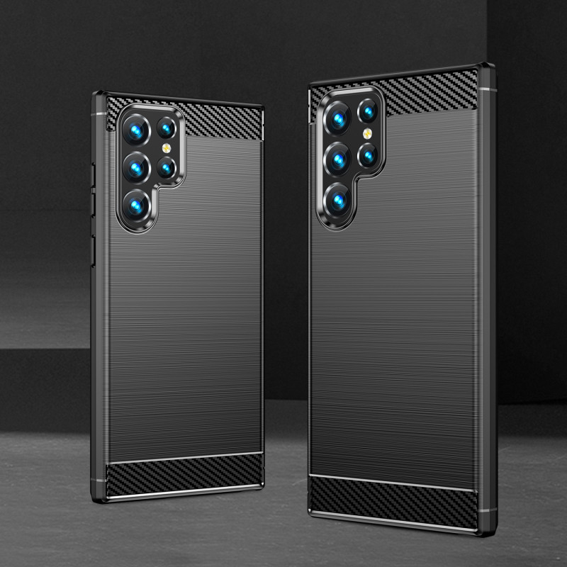 Carbon Case lankstus dangtelis Samsung Galaxy S22 Ultra juodas