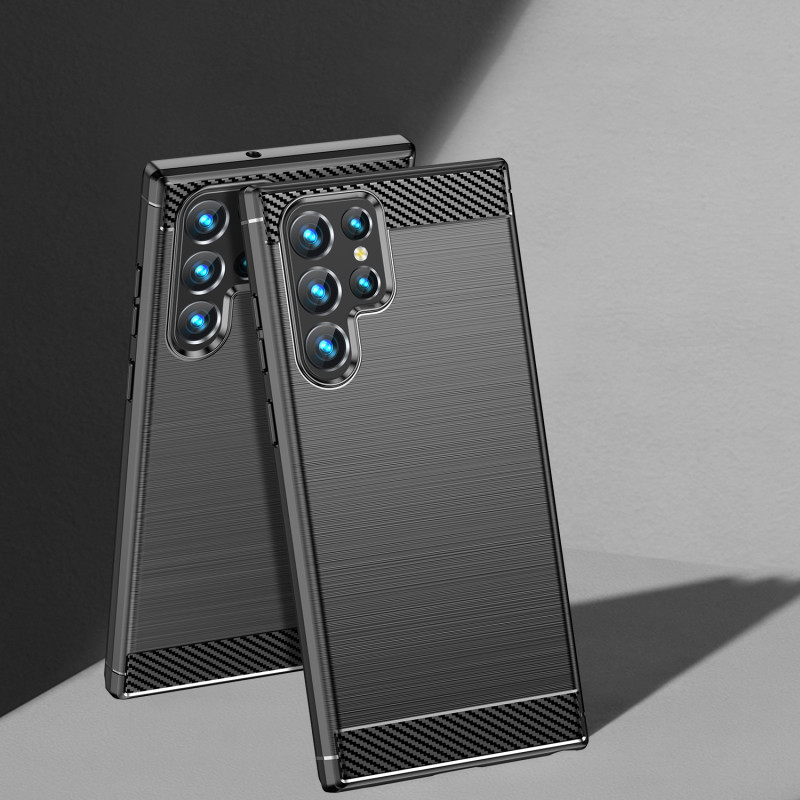 Carbon Case lankstus dangtelis Samsung Galaxy S22 Ultra juodas