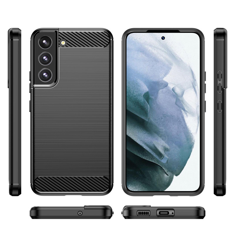 Carbon Case lankstus dangtelis Samsung Galaxy S22+ (S22 Plus) juodas