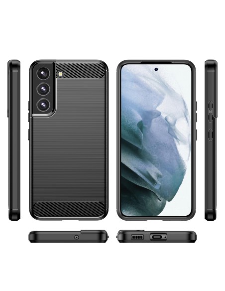 Carbon Case lankstus dangtelis Samsung Galaxy S22+ (S22 Plus) juodas Carbon Case lankstus dangtelis Samsung Galaxy S22+ (S22 Plus) juodas