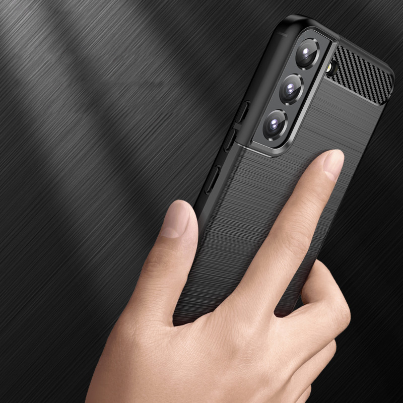 Carbon Case lankstus dangtelis Samsung Galaxy S22+ (S22 Plus) juodas