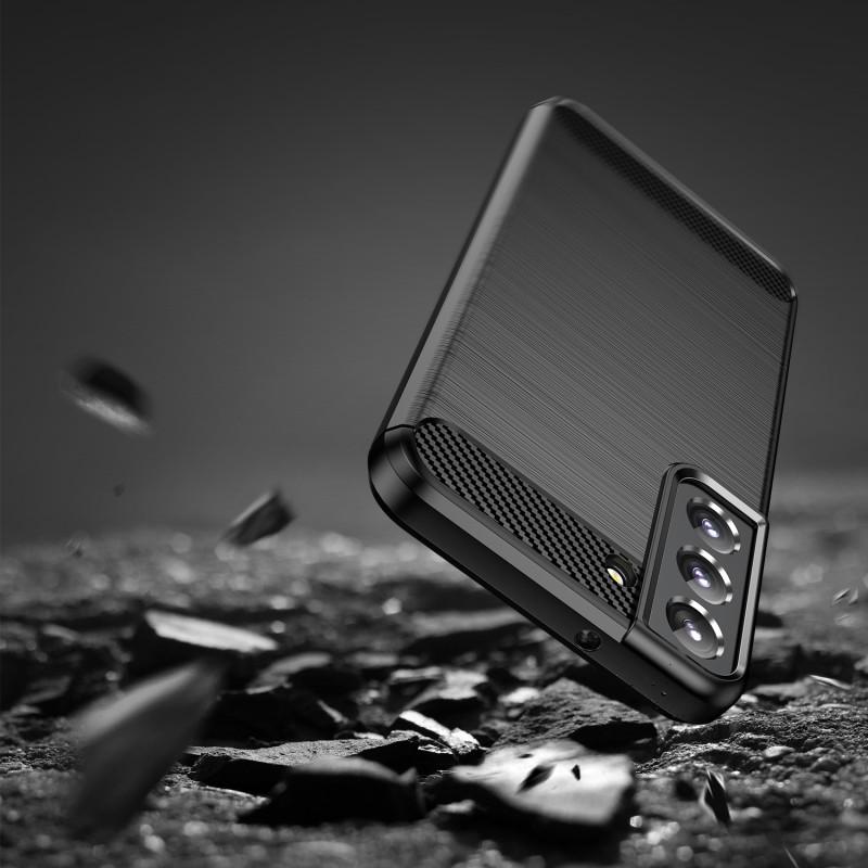 Carbon Case lankstus dangtelis Samsung Galaxy S22+ (S22 Plus) juodas