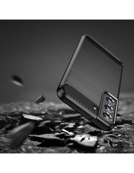 Carbon Case lankstus dangtelis Samsung Galaxy S22+ (S22 Plus) juodas Carbon Case lankstus dangtelis Samsung Galaxy S22+ (S22 Plus) juodas