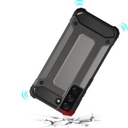 Hybrid Armor šarvuotas hibridinis dėklo dangtelis, skirtas Samsung Galaxy S22 Ultra juodas