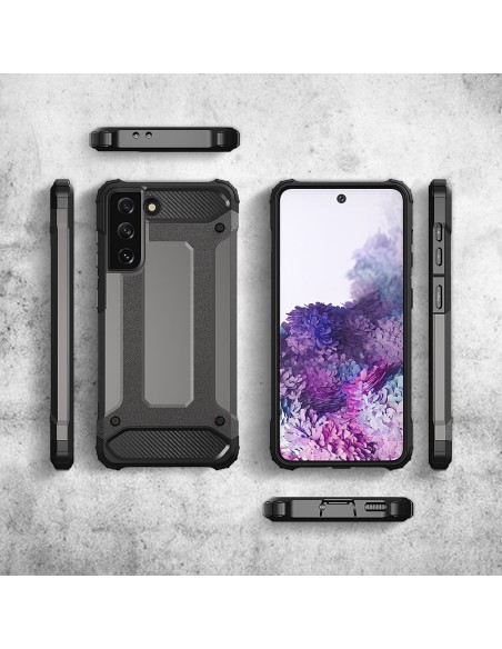 Hybrid Armor šarvuotas hibridinis dėklo dangtelis, skirtas Samsung Galaxy S22 Ultra juodas